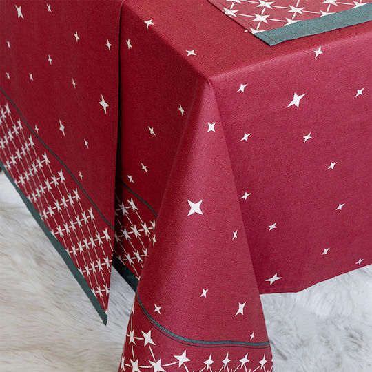 Nima Neva Christmas Tablecloth Runner Fabric Red L48xW150cm.