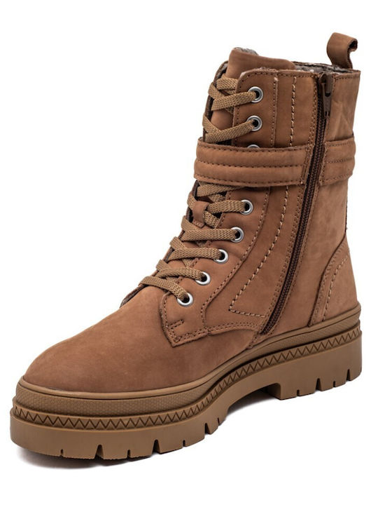 Leder Stiefeletten Damen Braun