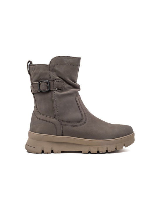 Leder Stiefeletten Damen Grün