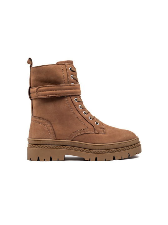 Leder Stiefeletten Damen Braun