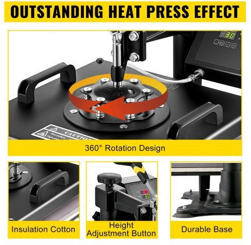 Vevor Manual Multifunctional Heat Transfer Press 38x38cm