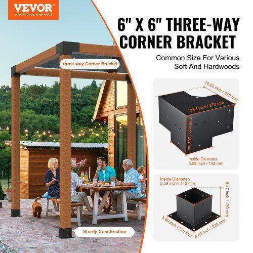Vevor Base for Pergola made of Wood 15.24x15.24cm 8pcs
