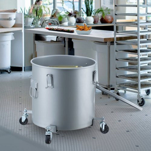 Vevor 16 Gal Oil Bucket with Wheels and Filter Gray Djlzgyzttg16kwcskv0