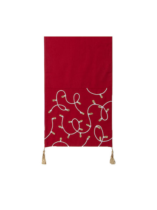 Nef-Nef Homeware Christmas Tablecloth Runner Fabric Red L33xW150cm.