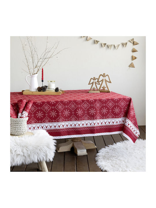 Nima Christmas Tablecloth Runner Fabric Red L48xW150cm.