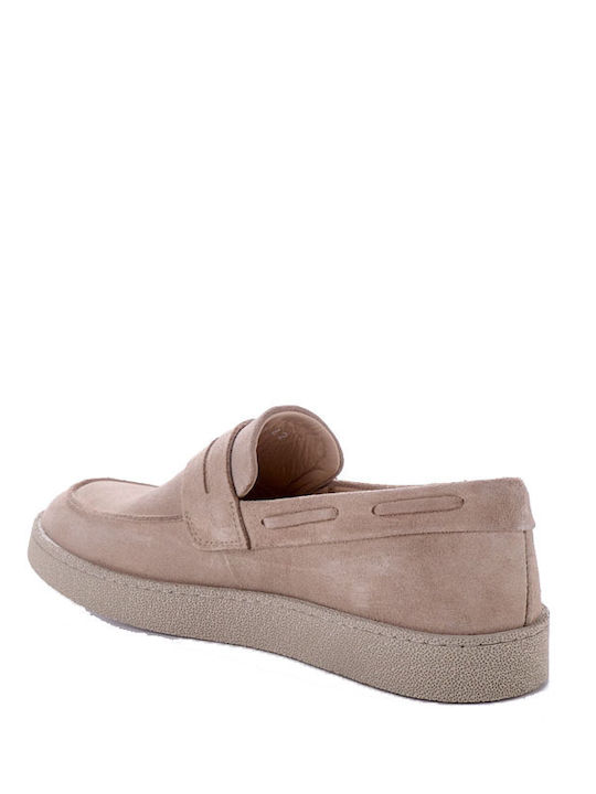 Men's Leather Moccasins Beige