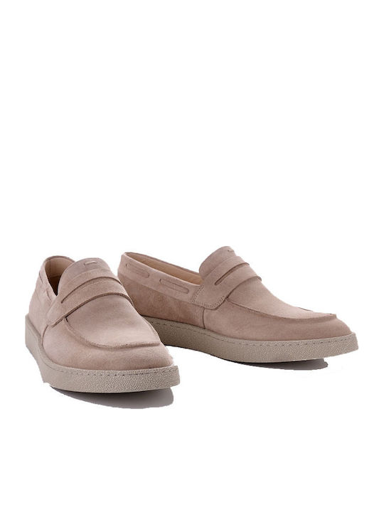 Men's Leather Moccasins Beige