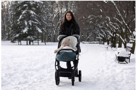 Sensillo Sac de picioare pentru cărucior Gri cu căptușeală de catifea 95x45εκ.