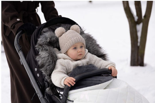 Sensillo Sac de picioare pentru cărucior Impermeabil Gri cu căptușeală Fleece 95x45εκ.