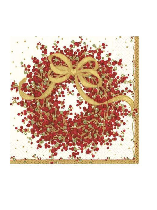 Caspari Set of Christmas Napkins L16.5xW16.5cm. 20pcs