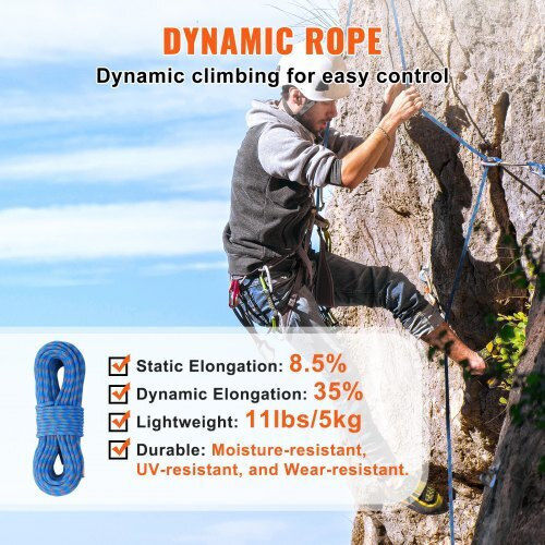Vevor Climbing Rope 10.2mm 70m Blue Dsdls230yc10dese6v0
