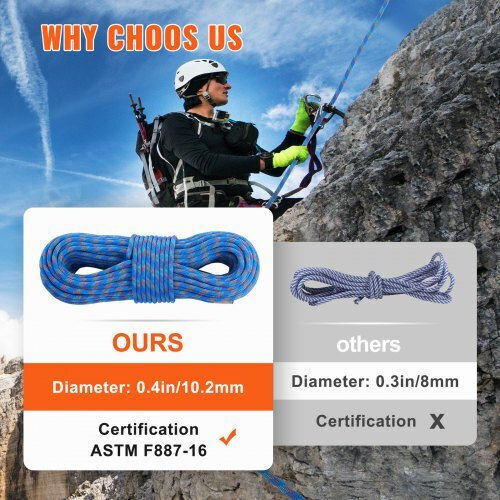 Vevor Climbing Rope 10.2mm 70m Blue Dsdls230yc10dese6v0