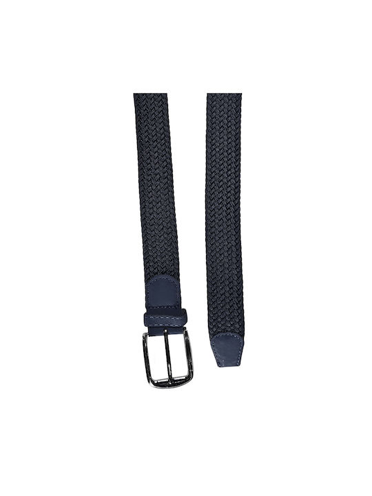 Double Men's Knitted Elastic Belt Navy Blue