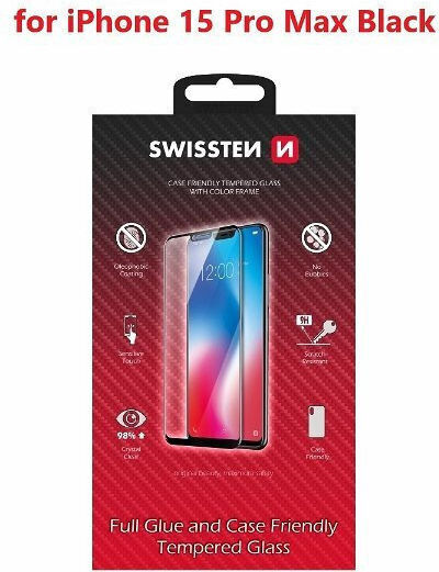 Swissten 3D 0.2mm Full Glue Full Face Tempered Glass Μαύρο (iPhone 15)