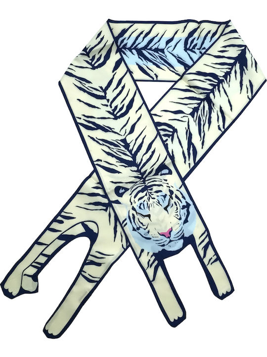 Brims and Trims Women's Scarf White Tiger