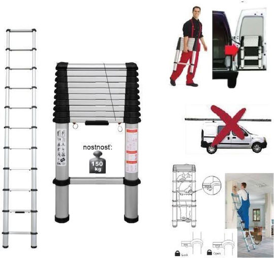 Strend Pro Scară telescopică din aluminiu Strend Pro Telescope20 0,89 3,8m