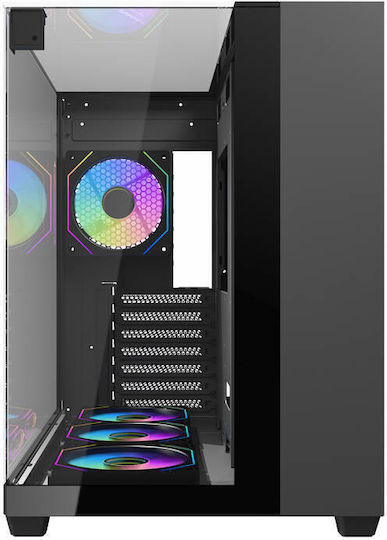 Darkflash TH285 Gaming Middle Tower Carcasă Calculator cu Fereastră Laterală și Iluminare RGB Negru