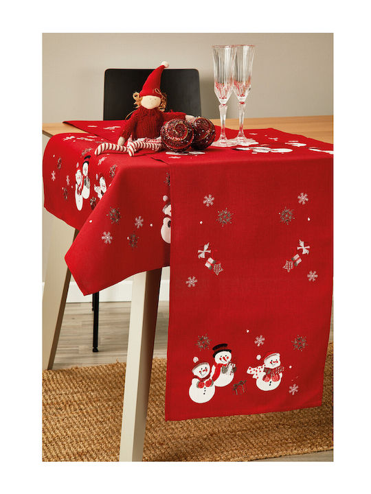 Whitegg Christmas Tablecloth Square Fabric Red L85xW85cm.