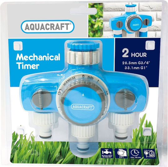 3-Wege-Schlauchverteiler Aquacraft 290030 Mechanischer Timer Max 120 Min