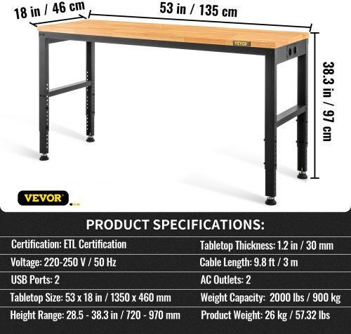 Vevor Bank Belastbarkeit 900kg 46x97x135cm SMKDJGZTBDLZOF503V2