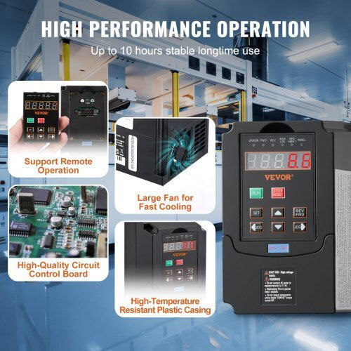 Vevor Vfd 2hp 1.5kw 7.5a 220v Είσοδος 1/3 Φάσης 3 Φάσεις 0-400hz Bpqdq15kw220pc4gyv7