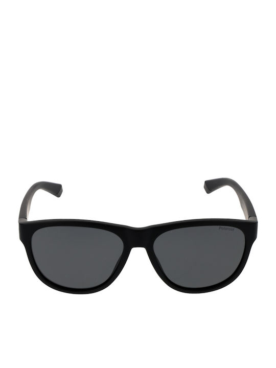 Polaroid Men's Sunglasses with Black Horn-Rimmed Frame and Grey Lens PLD2156/S 003/M9