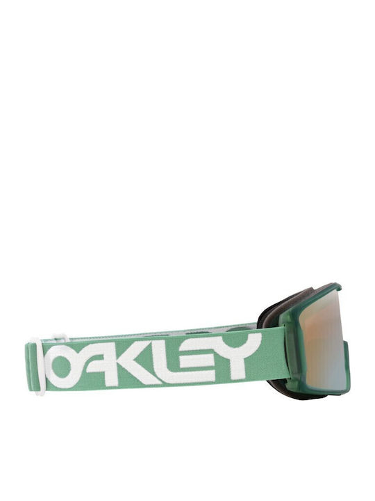 Oakley Line Miner Masca de schi și snowboard Pentru adulți Verde cu Lentilă Fumurie în culoarea Galben