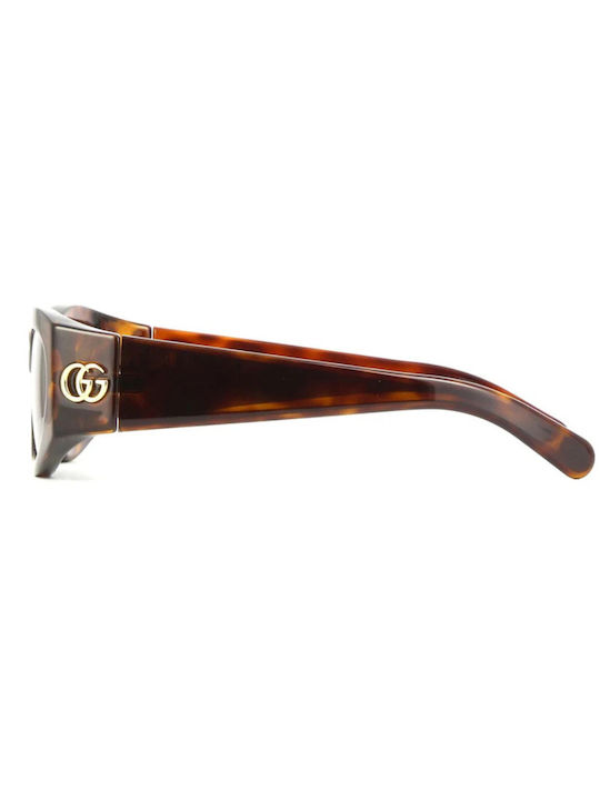 Gucci Women's Sunglasses with Brown Tartaruga Plastic Frame and Brown Lens GG1401S 002