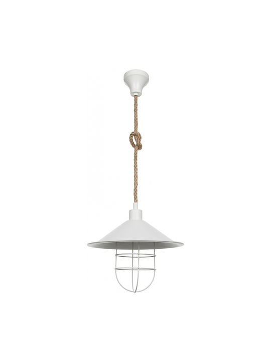 GloboStar Pendant Light White with Rope for Socket E27 31x31x90cm