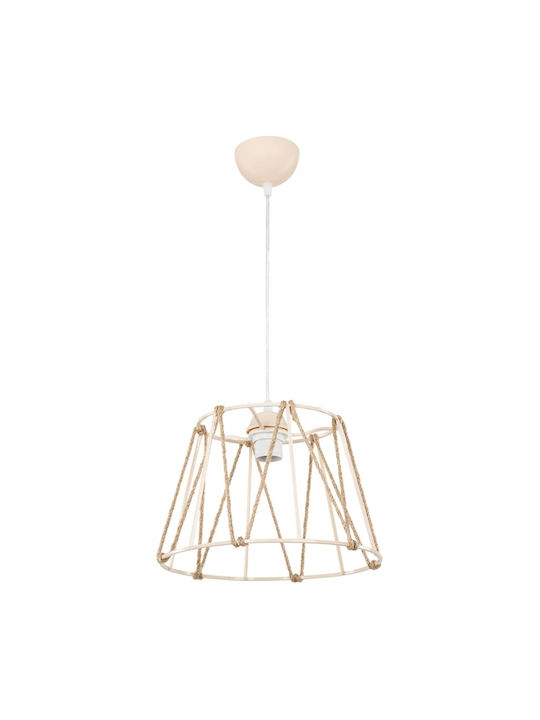 GloboStar Pendant Light Beige with Rope for Socket E27 30x30x75cm