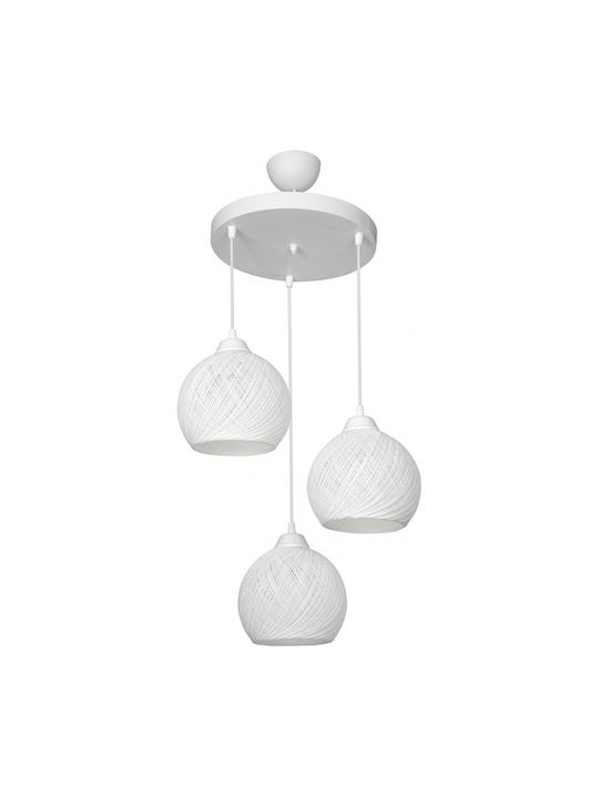 GloboStar Pendant Light White Boho with Rope for Socket E27 35x35x80cm