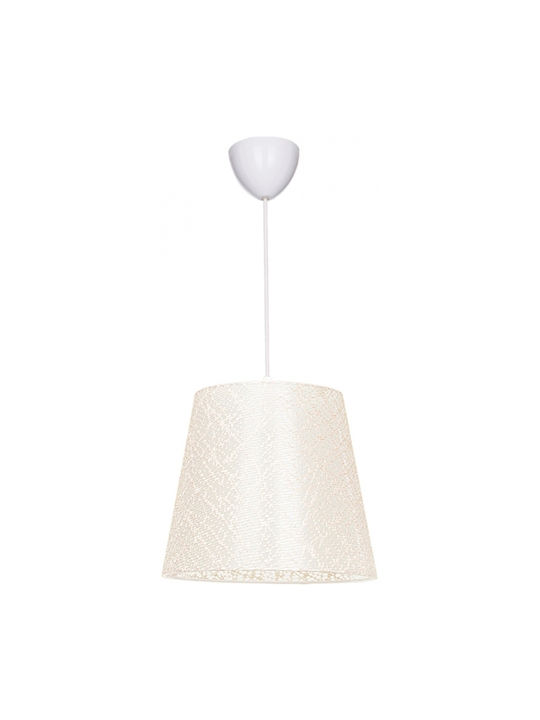 GloboStar Coney Pendant Light Beige with Socket E27 26x26x93cm