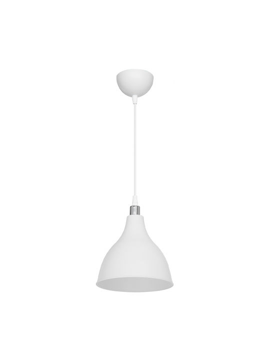 GloboStar Pendant Light White Bell with Socket E27 17.5x17.5x56cm