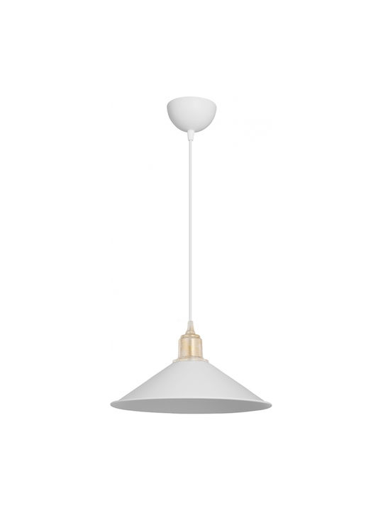 GloboStar Ferro Pendant Light White Bell with Socket E27 30x30cm
