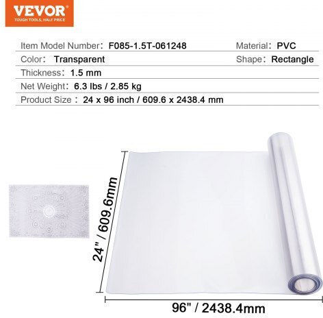 Διαφανές Προστατευτικό Τραπεζιού Vevor 24x96 Ιντσών 1.5mm Zfxpvczb24x9876h6v0
