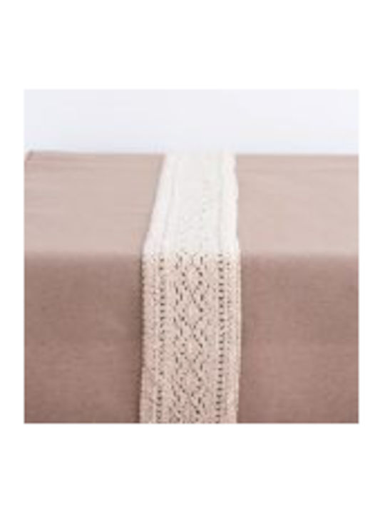 Runner Fabric Lace 45cm White Beauty Home