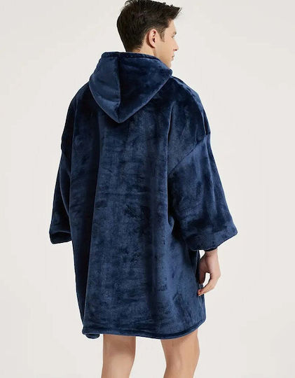 Плед Huggle Hoodie с качулка, мек, много удобен, топъл, един размер, син, червен, черен, сив, лилав