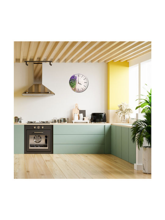 Ceas de Perete pentru Bucătărie Buchet de Lavandă Decorațiune pentru Casă 30cm