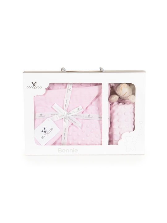 Cangaroo Blanket Nursery Swaddling Blankets Gift Set Pink & Comfort Blanket Bennie Pink 75x100cm 2pcs