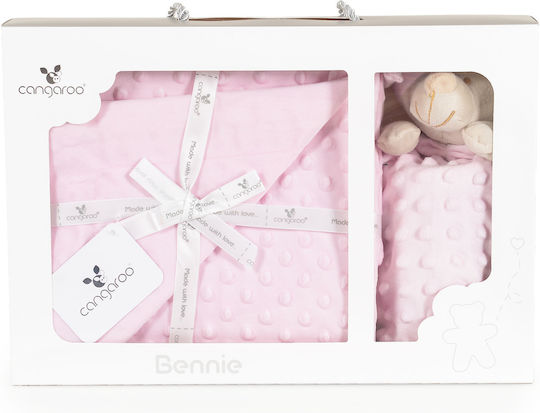 Cangaroo Blanket Nursery Swaddling Blankets Gift Set Pink & Comfort Blanket Bennie Pink 75x100cm 2pcs