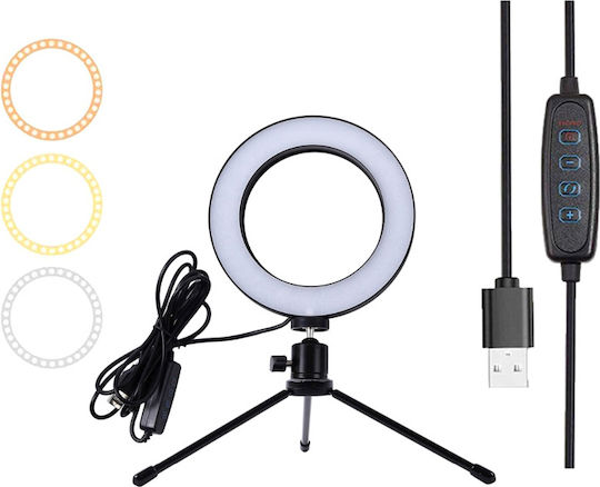 Aptel Light fixture Ring Light 16cm 3200 - 5800K with Desktop Tripod