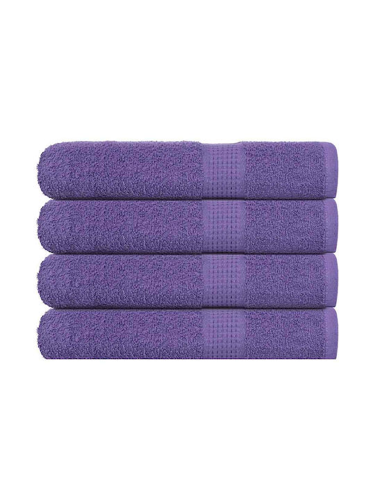 vidaXL 4pc Bath Towel Set 100x200cm. Purple