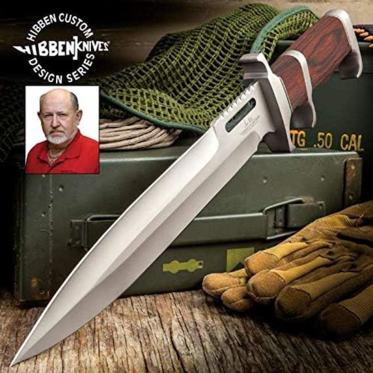 United Cutlery Gil Hibben Bloodwood Μαχαίρι Καφέ σε Δερμάτινη Θήκη