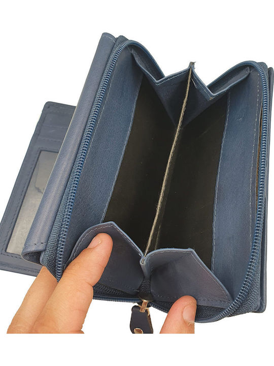Klein Leder Damen Geldbörse Klassisch Blau