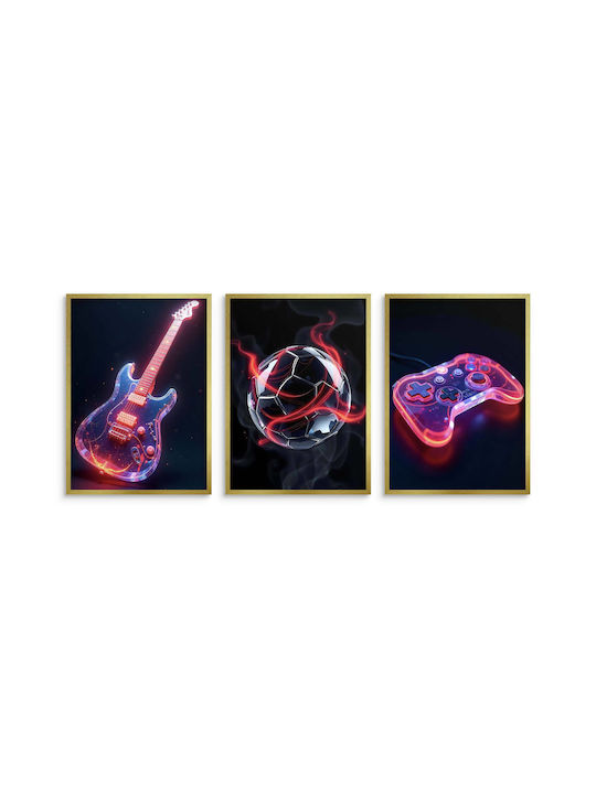 Wall Posters Youth Room Pad Football Guitar 3x50x70
