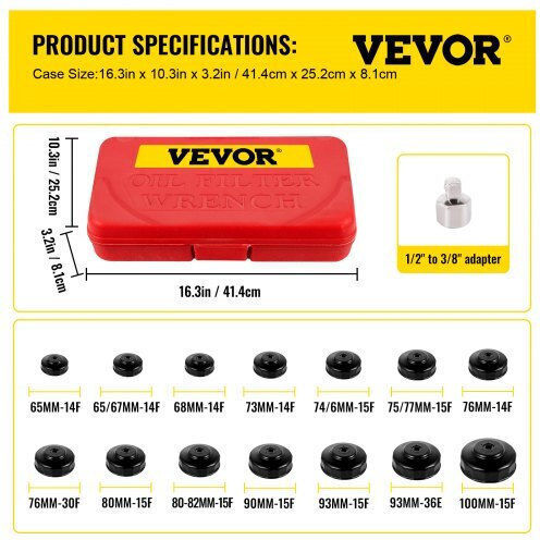 Комплект от 15 части за маслени гнезда Vevor Jylqqcxgjjt140069v0