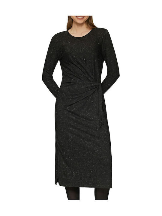 Rochie Midi Tricotată Neagră