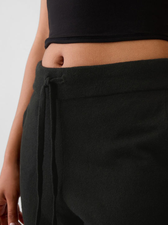 Damen Stoffhose mit Gummiband Schwarz
