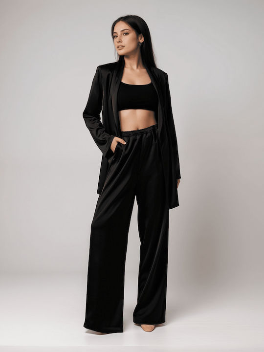 Femei Black Set cu Pantaloni cu elastic
