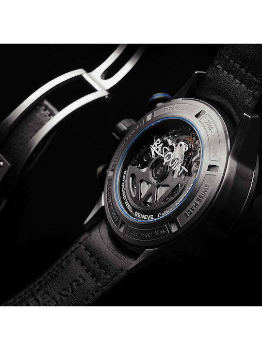 Raymond Weil Ανδρικό Ρολόι Χρονογράφος Αυτόματο με Μαύρο Δερμάτινο Λουράκι